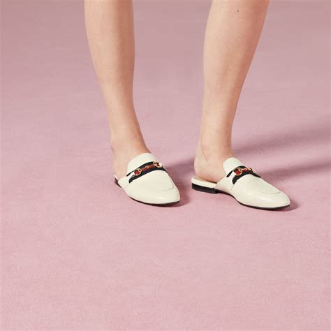 Women's Princetown Leather Slipper In White 